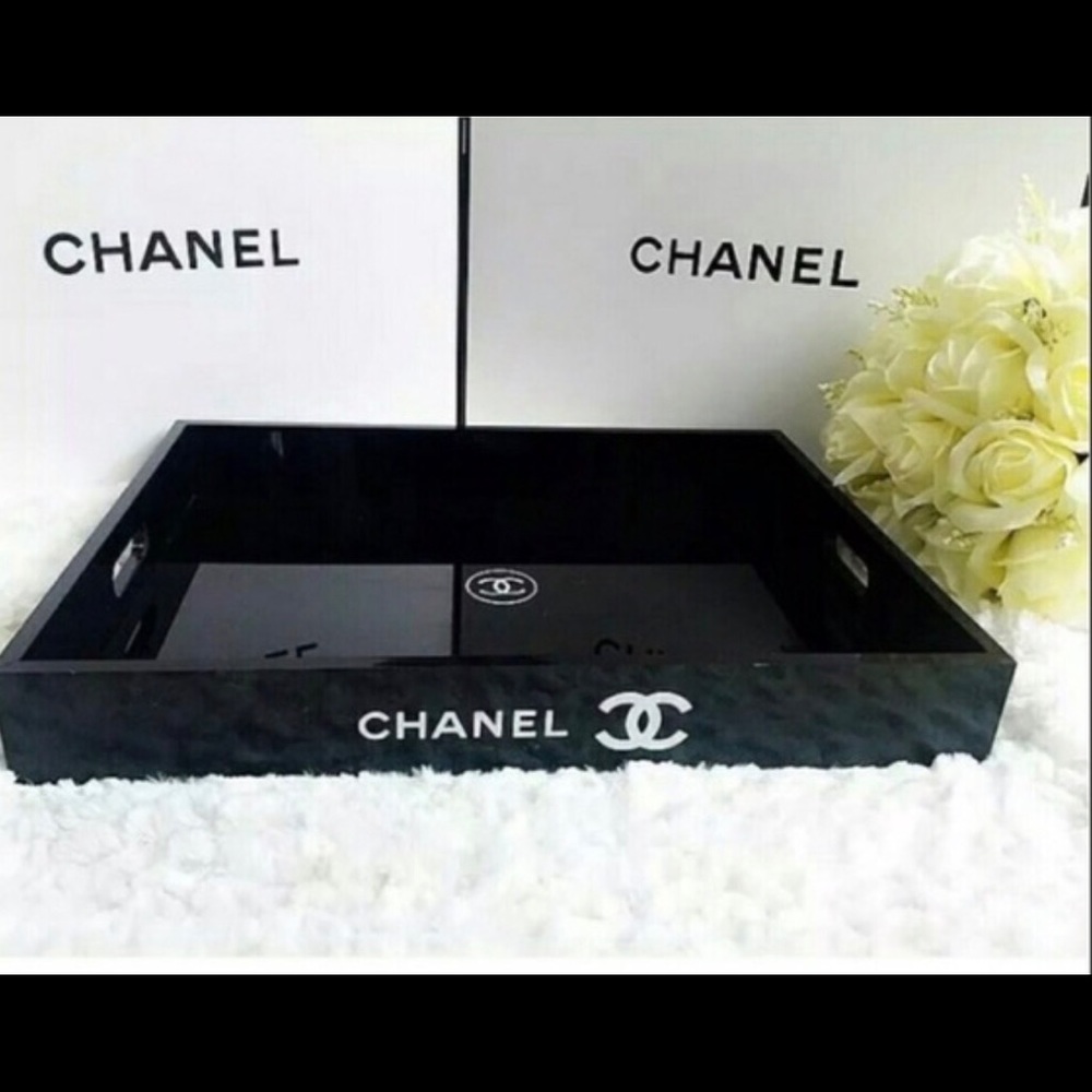 Black acrylic large decorate TRay